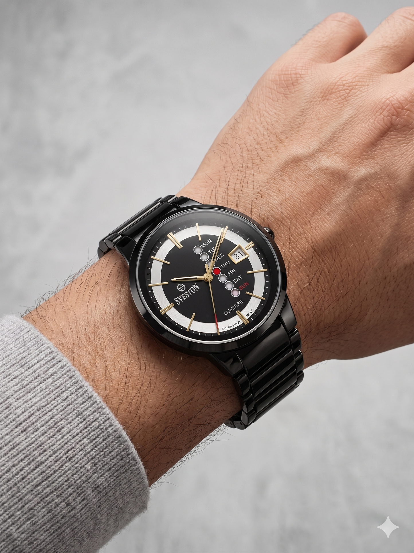 SVESTON LUMIERE SV-7555G BLACK DIAL - MEN'S QUARTZ