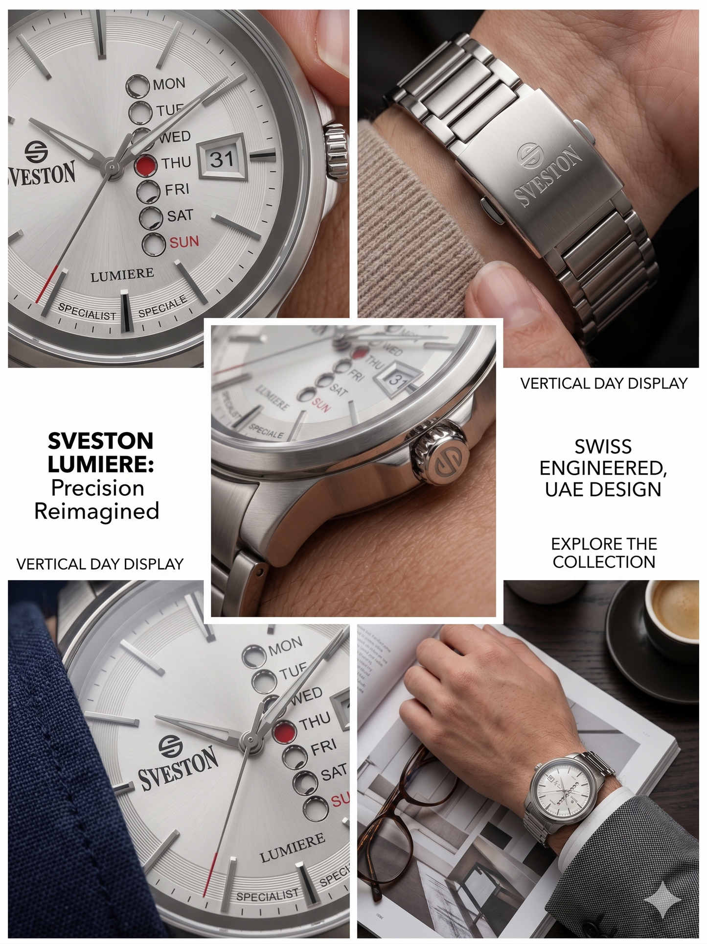 SVESTON LUMIERE SV-7555G WHITE DIAL - MEN'S QUARTZ