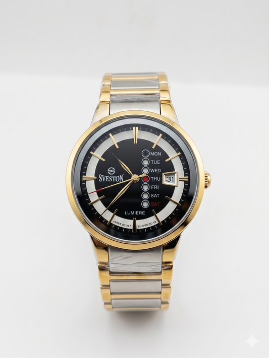 SVESTON LUMIERE SV-7555G BLACK DIAL - MEN'S QUARTZ